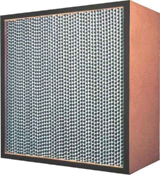 Made in USA - 12" High x 12" Wide 11-1/2" Deep, 99.97% Capture Efficiency, HEPA Air Filter - Microfiber Paper Media, Particle Board Frame, 250 FPM Max, 250 CFM, 180°F Max, Use with Hospitals & Clean Rooms - USA Tool & Supply