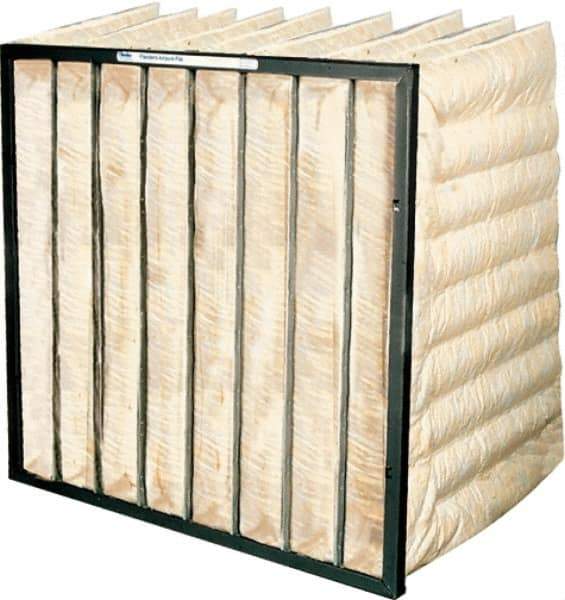 PrecisionAire - 24" Noml Height x 12" Noml Width x 30" Noml Depth, Fiberglass Bag Air Filter - MERV 14, 80 to 85% Capture Efficiency, Steel Frame, 1,000 CFM, 180°F Max, Use with Universal Holding Frames - USA Tool & Supply