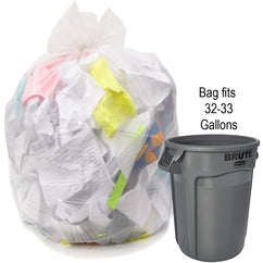 33 gal, .90 mil, Natural, 33″ × 39″ - Case of 150, Revolution Bag Hercules Recycled Low Density Can liners - USA Tool & Supply