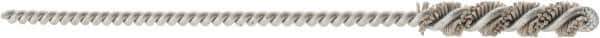 Brush Research Mfg. - 0.206" Diam Helical Nylon Tube Brush - Single Spiral, 0.018" Filament Diam, 1" Brush Length, 4" OAL, 0.097" Diam Steel Shank - USA Tool & Supply