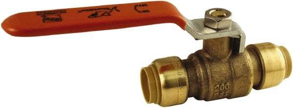 SharkBite - 1 x 1" Pipe, Standard Port, Brass Standard Ball Valve - Inline - Two Way Flow, Push-to-Connect x Push-to-Connect Ends, Steel Handle, 200 WOG - USA Tool & Supply