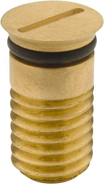 Jergens - 1 Piece M12x1.75 Vise Chip Plug - Brass, 12" Long, 14.5mm Wide - USA Tool & Supply