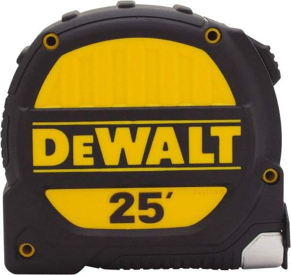 DeWALT - 25' x 1-1/4" Tape Measure - 1/16" Graduation, Inch Graduation Style - USA Tool & Supply