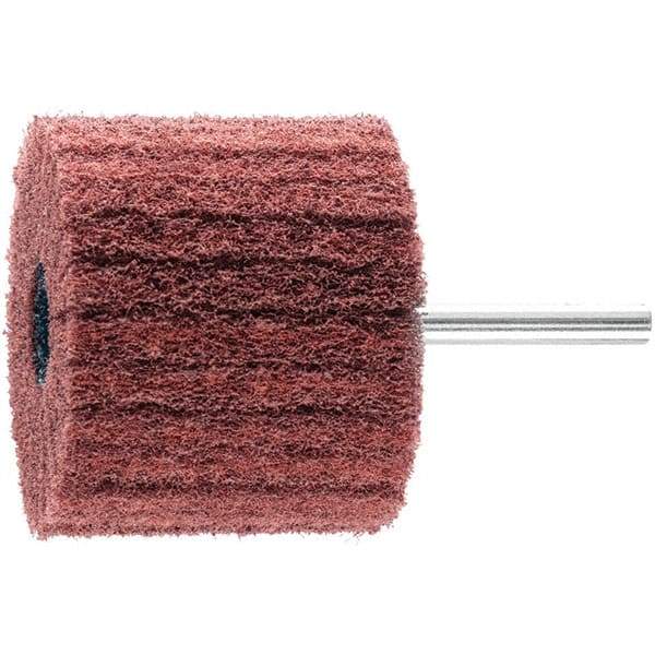PFERD - 2-3/8" Diam x 2" Face Width, Aluminum Oxide Nonwoven Mounted Flap Wheel - 1/4" Shank Mount, 180 Grit, 10,000 Max RPM - USA Tool & Supply