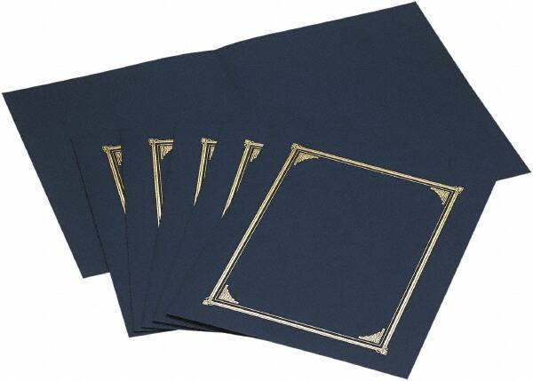 Geographic - 6 Piece Navy Blue Document Holders-Certificate/Document - 9-3/4" High x 12-1/2" Wide - USA Tool & Supply