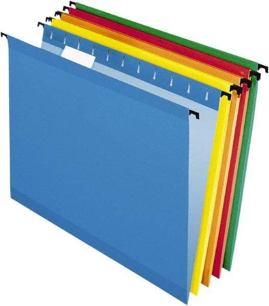 Pendaflex - 8-1/2 x 11", Letter Size, Assorted Colors, Hanging File Folder - 11 Point Stock, 1/5 Tab Cut Location - USA Tool & Supply