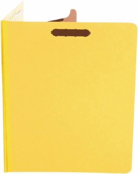 UNIVERSAL - 8-1/2 x 11", Letter Size, Yellow, Classification Folders with Top Tab Fastener - 25 Point Stock, Right of Center Tab Cut Location - USA Tool & Supply