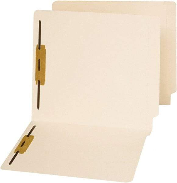 UNIVERSAL - 8-1/2 x 11", Letter Size, Manila, File Folders with End Tab - 11 Point Stock, Straight Tab Cut Location - USA Tool & Supply
