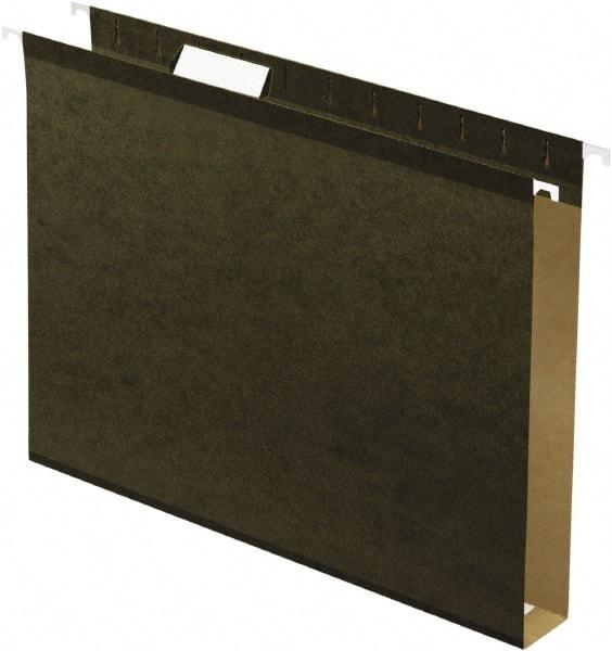 Pendaflex - 8-1/2 x 11", Letter Size, Standard Green, Hanging File Folder - 11 Point Stock, 1/5 Tab Cut Location - USA Tool & Supply