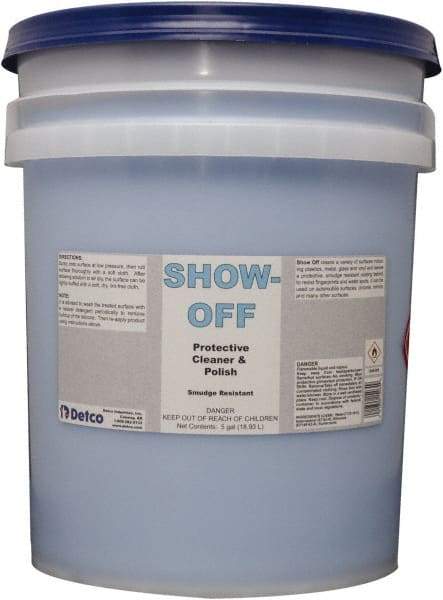 Detco - 5 Gal Pail Unscented Glass Cleaner - Use on Glass, Plastic Surfaces - USA Tool & Supply