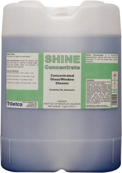 Detco - 5 Gal Drum Unscented Glass Cleaner - Concentrated, Use on Glass - USA Tool & Supply