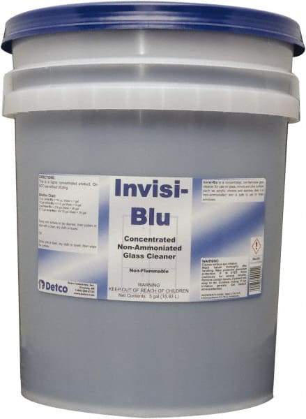 Detco - 5 Gal Pail Unscented Glass Cleaner - Concentrated, Use on Glass - USA Tool & Supply