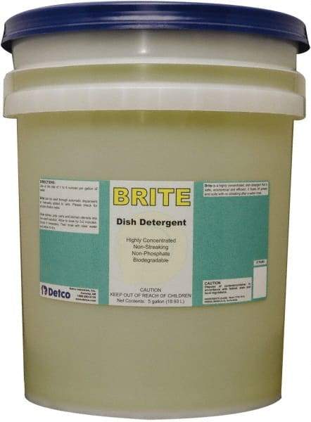 Detco - 5 Gal Pail Manual Dishwashing Liquid - Lemon Scented - USA Tool & Supply