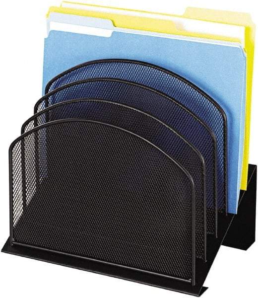 Safco - Black Desk Top Organizer - Steel, Mesh - USA Tool & Supply