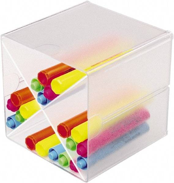 Deflect-o - Clear Desk Top Organizer - Plastic - USA Tool & Supply