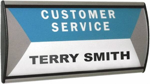 ADVANTUS - Black/Silver Wall/Door Sign - 4" High x 8-3/4" Wide - USA Tool & Supply