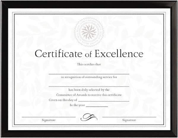 Dax - Black Document Holders-Certificate/Document - 11" High x 8-1/2" Wide - USA Tool & Supply