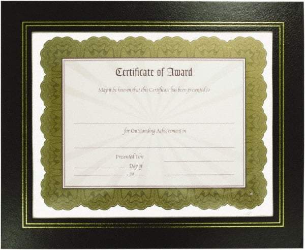 Nudell - 2 Piece Black Document Holders-Certificate/Document - 11" High x 8-1/2" Wide - USA Tool & Supply