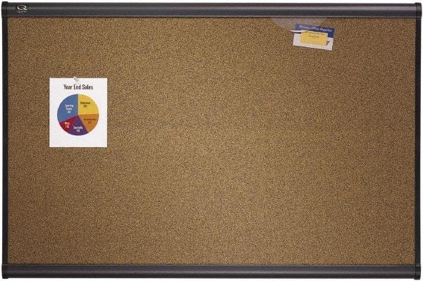 Quartet - 48" Wide x 36" High Open Cork Bulletin Board - Brown - USA Tool & Supply