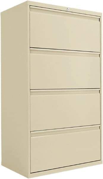 ALERA - 30" Wide x 53-1/4" High x 19-1/4" Deep, 4 Drawer Lateral File - Steel, Putty - USA Tool & Supply