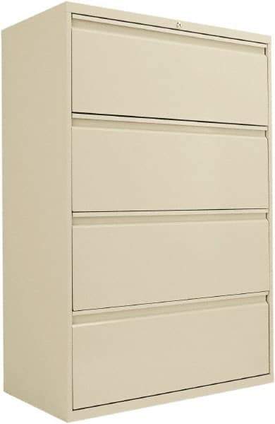 ALERA - 36" Wide x 53-1/4" High x 19-1/4" Deep, 4 Drawer Lateral File - Steel, Putty - USA Tool & Supply