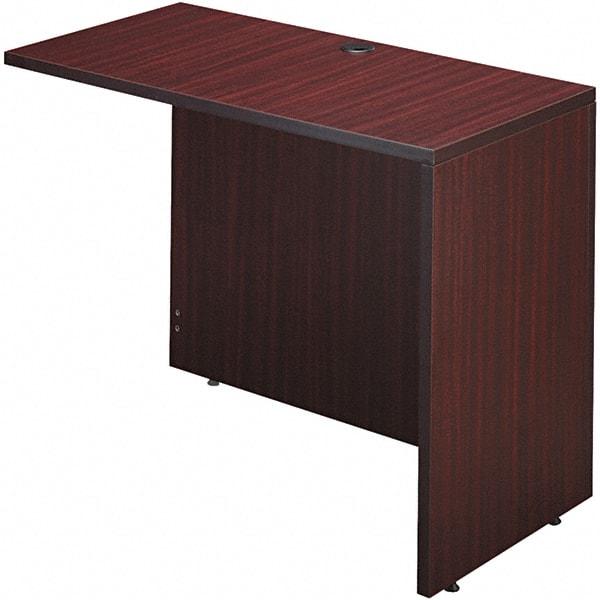 ALERA - Woodgrain Laminate Return/Bridge Shell Desk - 42" Wide x 23-5/8" Deep x 29-5/8" High, Mahogany - USA Tool & Supply