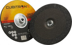 3M - 36 Grit, 9" Wheel Diam, 1/4" Wheel Thickness, Type 27 Depressed Center Wheel - Coarse Grade, Ceramic, Resinoid Bond, Q Hardness, 6,650 Max RPM, Compatible with Angle Grinder - USA Tool & Supply