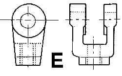 ARO/Ingersoll-Rand - Air Cylinder Rod Clevis - For 1-1/2, 2 & 2-1/2" Air Cylinders, Use with Provenair Series - USA Tool & Supply