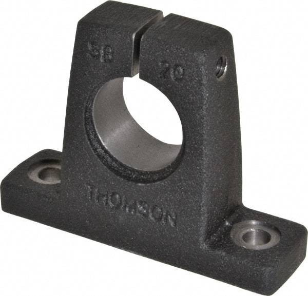 Thomson Industries - 1-1/4" Diam, Malleable Iron Alloy Shaft Support - Plain Shafting - USA Tool & Supply