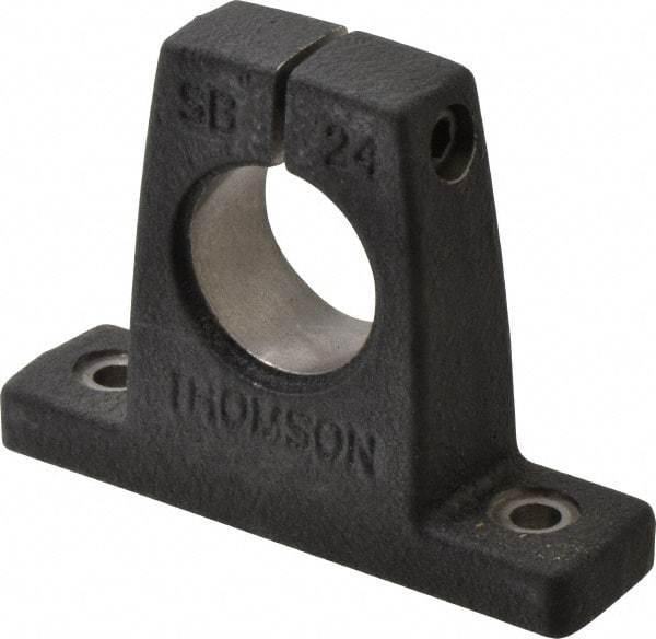 Thomson Industries - 1-1/2" Diam, Malleable Iron Alloy Shaft Support - Plain Shafting - USA Tool & Supply