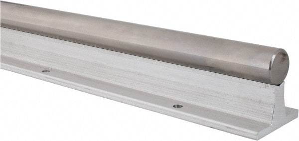 Thomson Industries - 1" Shaft Diam, 2.13" Base Width, Steel Shaft, Aluminum Rail, Round Shaft Assemblies - 48" Long, 1/2" Neck Width - USA Tool & Supply