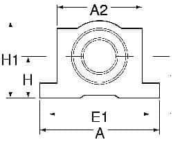 Thomson Industries - 8mm Inside Diam, 500 Lbs. Dynamic Capacity, Closed Twin Pillow Block Linear Bearing - 28mm Overall Height x 35mm Overall Width - USA Tool & Supply