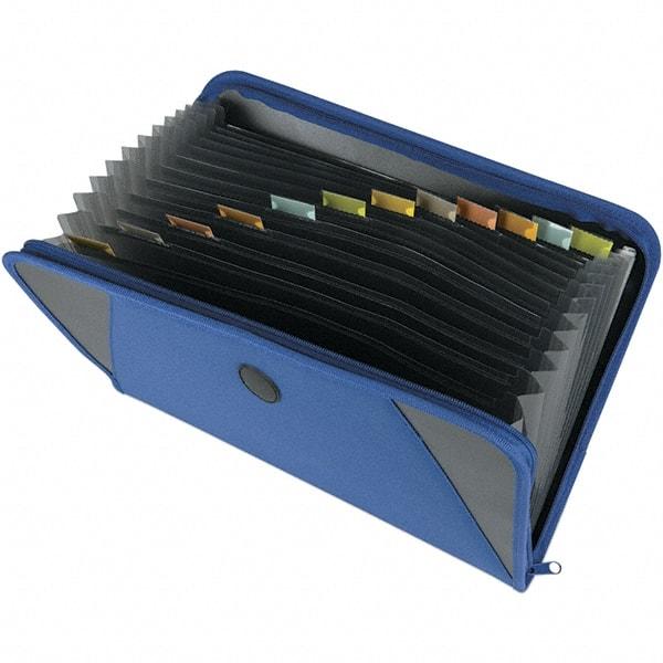 SMEAD - 13-3/4 x 10-21/32", Letter Size, Blue, Expansion Folders - Assorted Tab Cut Location - USA Tool & Supply
