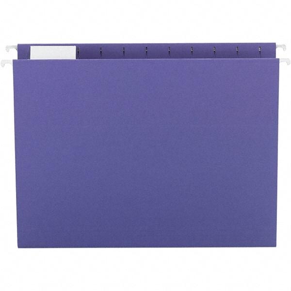 SMEAD - 12-1/4 x 9-1/2", Letter Size, Purple, Hanging File Folder - 11 Point Stock, 1/5 Tab Cut Location - USA Tool & Supply