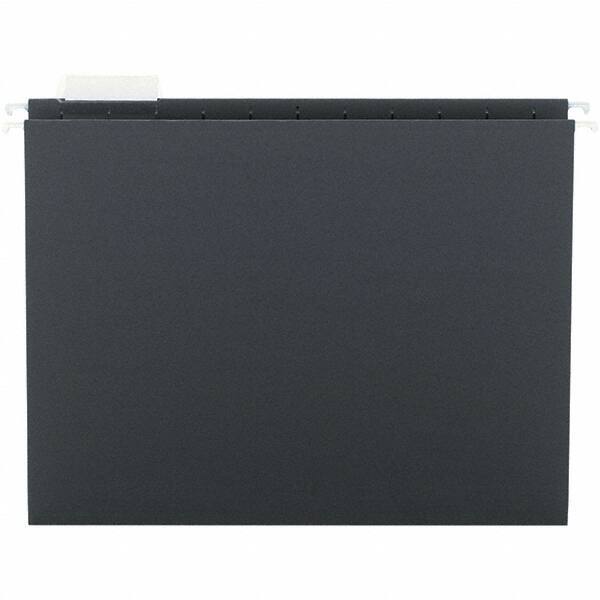 SMEAD - 12-1/4 x 9-1/2", Letter Size, Black, Hanging File Folder - 11 Point Stock, 1/5 Tab Cut Location - USA Tool & Supply