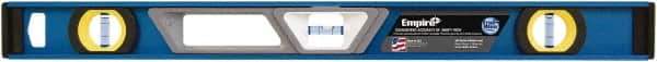 Empire Level - Magnetic 24" Long 3 Vial Box Beam Level - Metal, Blue, 1 Level & 2 Plumb Vials - USA Tool & Supply