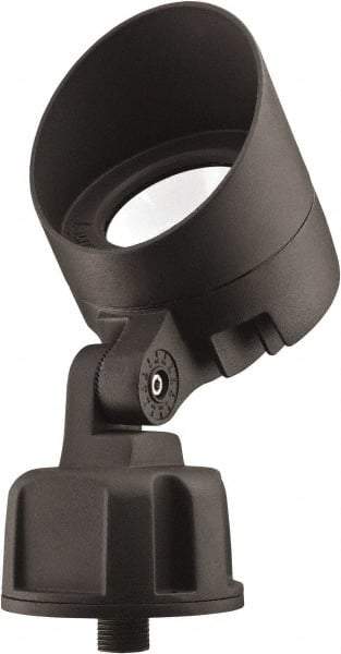 Lithonia Lighting - 1 Head, 120-277 Volt, 11.3 Watt, LED Floodlight Fixture - Knuckle Mount, Aluminum Housing - USA Tool & Supply