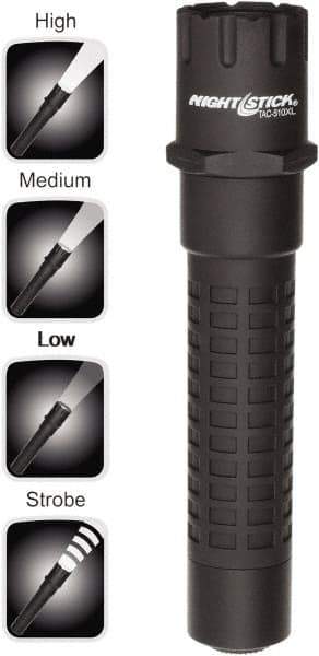 Bayco - LED Bulb, Industrial/Tactical Flashlight - Black Polycarbonate Body, CR123 Batteries - USA Tool & Supply