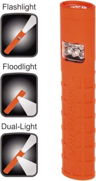 Bayco - LED Bulb, Industrial/Tactical Flashlight - Red Polycarbonate Body, AAA Batteries - USA Tool & Supply