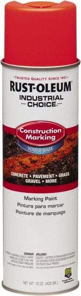 Rust-Oleum - 15 fl oz Orange Marking Paint - Water-Based Formula - USA Tool & Supply