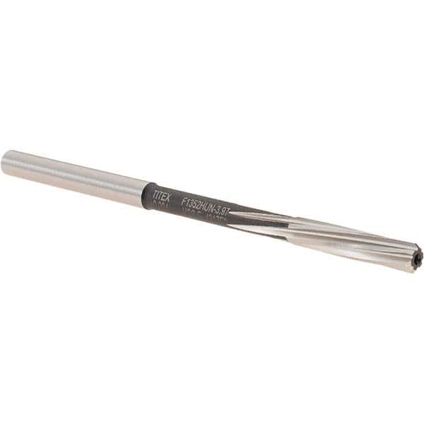Walter-Titex - 3.97mm Cobalt 6 Flute Chucking Reamer - Spiral Flute, 4mm Straight Shank, 19mm Flute Length, 75mm OAL - USA Tool & Supply