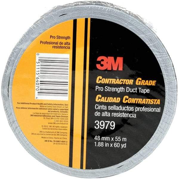 3M - 60 Yds Silver Duct Tape - 8 mil, Rubber Adhesive - USA Tool & Supply