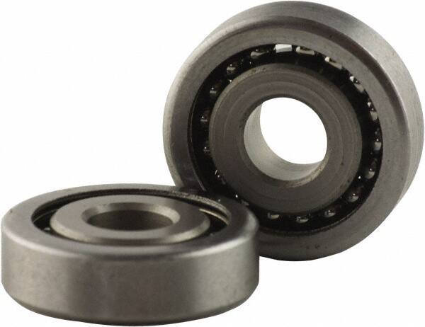 USDI - 1 Row, 1-1/2" OD, 1/2" Bore Diam, Round Open Conveyor Roller Bearing - 135 Lb Capacity, 550 Max RPM, Steel with Steel Housing - USA Tool & Supply