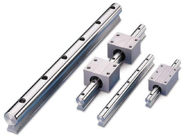 Thomson Industries - 5/8" Shaft Diam, 0.45" Base Width, Steel Shaft, Steel Rail, Round Shaft Assemblies - #5 Bolt, 48" Long - USA Tool & Supply