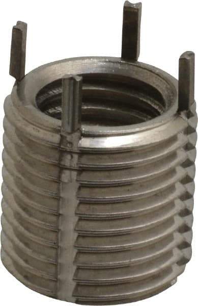 Recoil - M12x1.75 Internal, M16x1.50 External, 16mm Insert Length, Thin Wall Keylocking Thread Inserts - Stainless Steel, Passivated Finish, Grade 303 - USA Tool & Supply