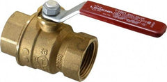 Legend Valve - 1" Pipe, Full Port, Brass Standard Ball Valve - Inline - One Way Flow, FNPT x FNPT Ends, Lever Handle, 600 WOG, 150 WSP - USA Tool & Supply