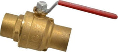 Legend Valve - 1-1/2" Pipe, Full Port, Brass Standard Ball Valve - Inline - One Way Flow, Soldered x Soldered Ends, Lever Handle, 600 WOG, 150 WSP - USA Tool & Supply