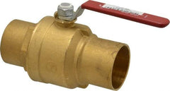 Legend Valve - 2" Pipe, Full Port, Brass Standard Ball Valve - Inline - One Way Flow, Soldered x Soldered Ends, Lever Handle, 600 WOG, 150 WSP - USA Tool & Supply
