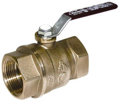Legend Valve - 4" Pipe, Full Port, Brass Standard Ball Valve - Inline - One Way Flow, FNPT x FNPT Ends, Lever Handle, 400 WOG, 150 WSP - USA Tool & Supply