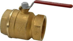Legend Valve - 3" Pipe, Full Port, Brass Standard Ball Valve - Inline - One Way Flow, FNPT x FNPT Ends, Lever Handle, 400 WOG, 150 WSP - USA Tool & Supply